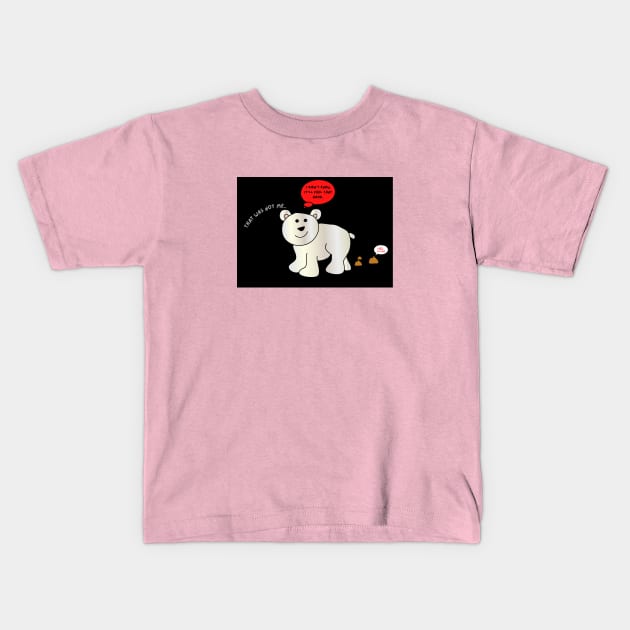 Cute Lying Polar Bear Cub Kids T-Shirt by Abby Anime